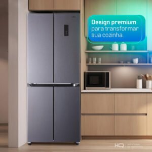 Geladeira Refrigerador HQ Frost Free Inverter Multidoor 426 Litros Prata HQ-426MDFF