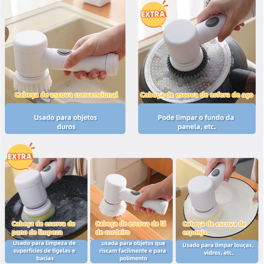 Escova de Limpeza 5x1 Multiuso
