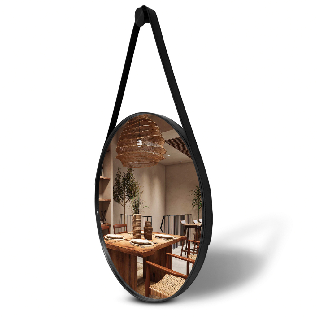 Espelho Adnet Couro Com Alça