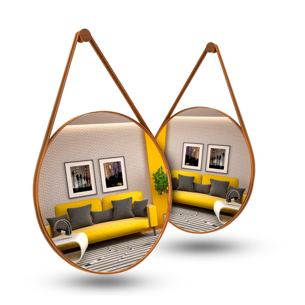 Espelho Adnet Couro Com Alça - Imagem 2