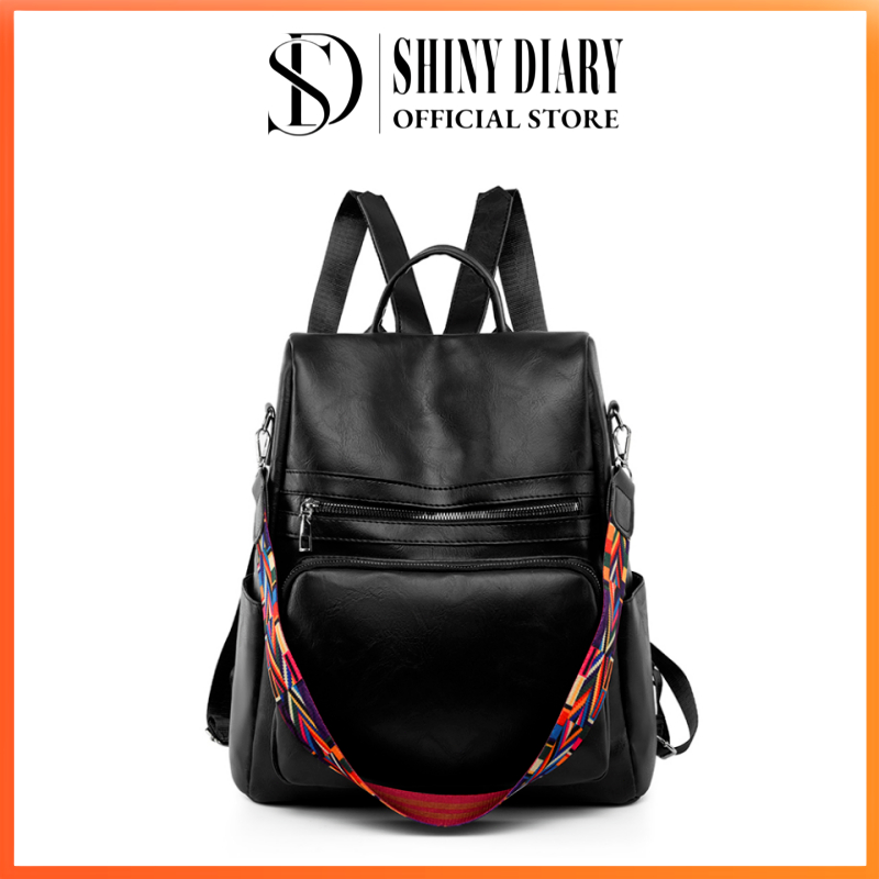 SHINYDIARY Mochila 2025 Bolsa Feminina GRANDE Escolar Trabalho Viagem Couro Sintéticos