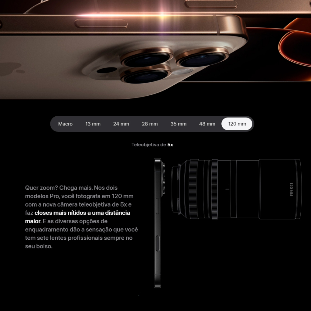 Celular iPhone 16 Pro Max 512gb 5g Dual E-sim Lacrado Original 1 Ano de Garantia Apple