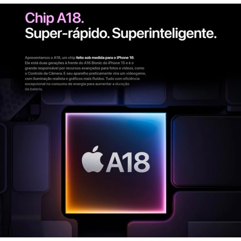 Celular iPhone 16 128GB Original Novo Lacrado com Garantia Apple de 1 ano