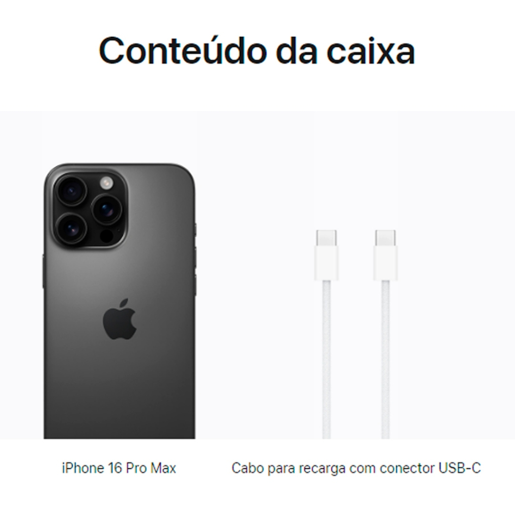 Celular iPhone 16 Pro Max 512gb 5g Dual E-sim Lacrado Original 1 Ano de Garantia Apple