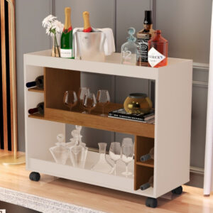 Aparador Buffet Multiuso com Adega e Rodízio Cantinho do Café Sala Cozinha Recepção Decoração Retrô