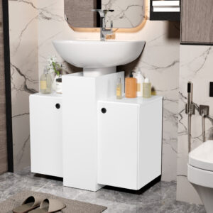 Gabinete Armário Banheiro Pia De Coluna 2 Portas Demetrio - Cores