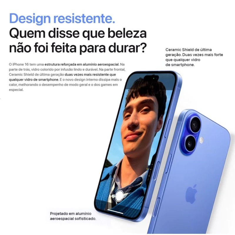 Celular iPhone 16 128GB Original Novo Lacrado com Garantia Apple de 1 ano