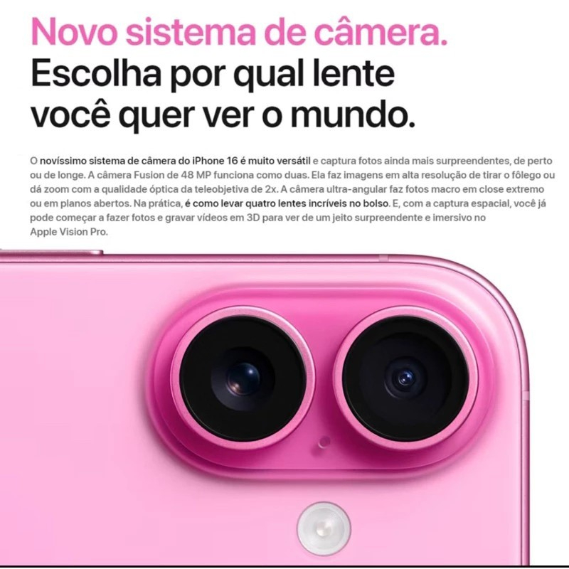 Celular iPhone 16 128GB Original Novo Lacrado com Garantia Apple de 1 ano